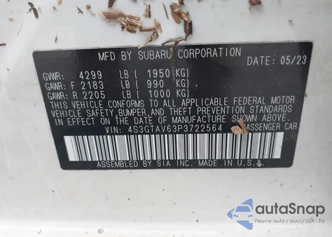 2023 Subaru Impreza Premium 5-Door from USA, damaged, VIN 4S3GTAV63P3722564